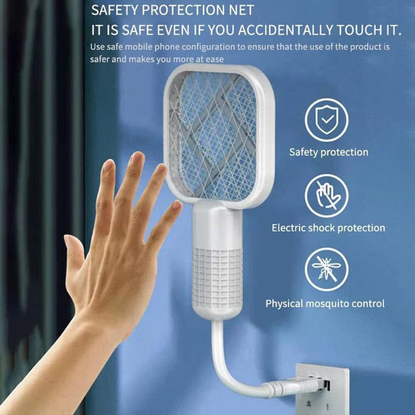 Mini USB Portable Electric Mosquito Racket with UV Light - Plug-in Fly & Bug Zapper, Anti-Insect Swatter for Indoor & Outdoor Use, Mosquito Trap for Home, Office, Travel, Camping