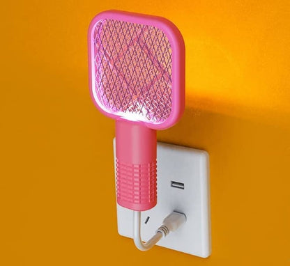 Mini USB Portable Electric Mosquito Racket with UV Light - Plug-in Fly & Bug Zapper, Anti-Insect Swatter for Indoor & Outdoor Use, Mosquito Trap for Home, Office, Travel, Camping