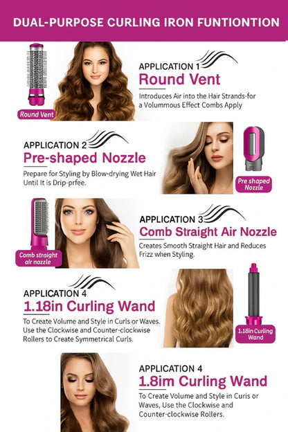 5 in 1 Multifunctional Hair Dryer & Styling Tool 🌸 — Curler + Straightener + Blower