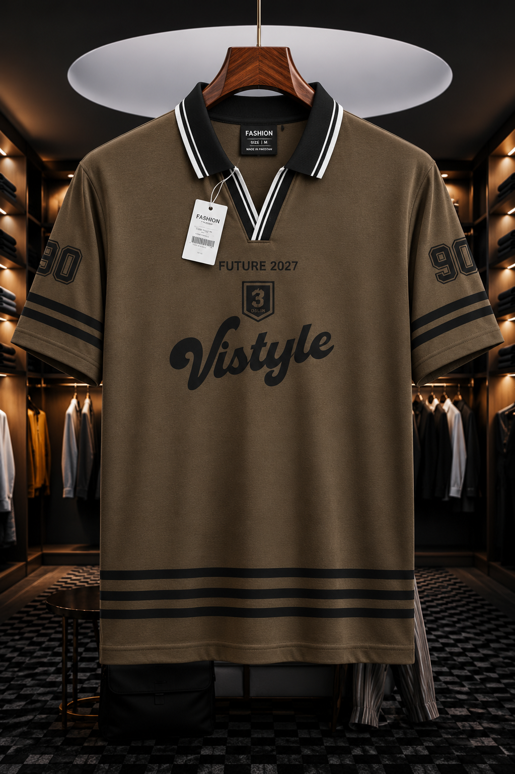 Collar Collection Drop Shoulder Trending Tee - Close Up Fabric