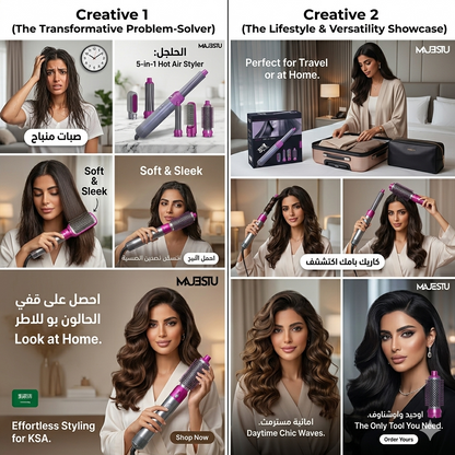 5 in 1 Multifunctional Hair Dryer & Styling Tool 🌸 — Curler + Straightener + Blower
