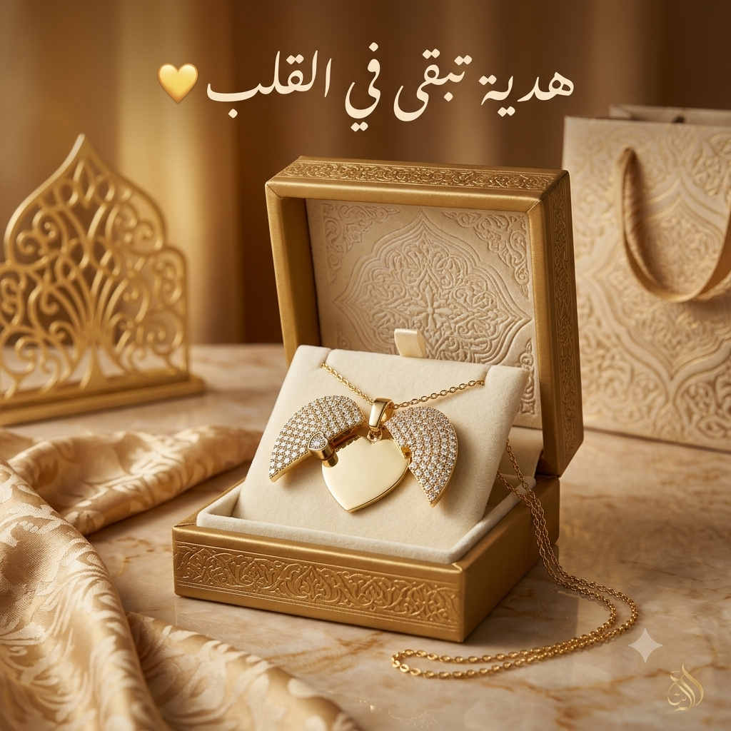 Premium Gold Heart Necklace - قلادة قلب ذهبية فاخرة