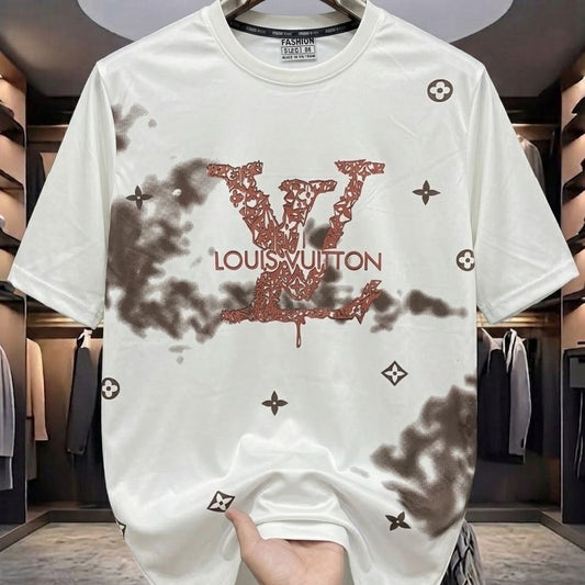 Drop shoulder oversized baggy shirt - printed design close up
