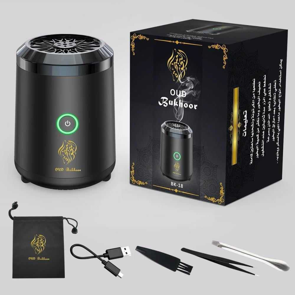 Rechargeable Electric Oud Bukhoor Burner – Luxury Arabic Incense Bakhoor Burner USB Portable