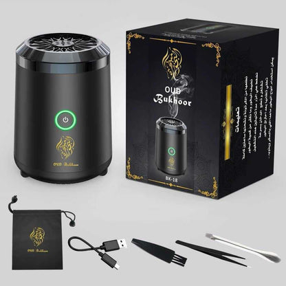 Rechargeable Electric Oud Bukhoor Burner – Luxury Arabic Incense Bakhoor Burner USB Portable