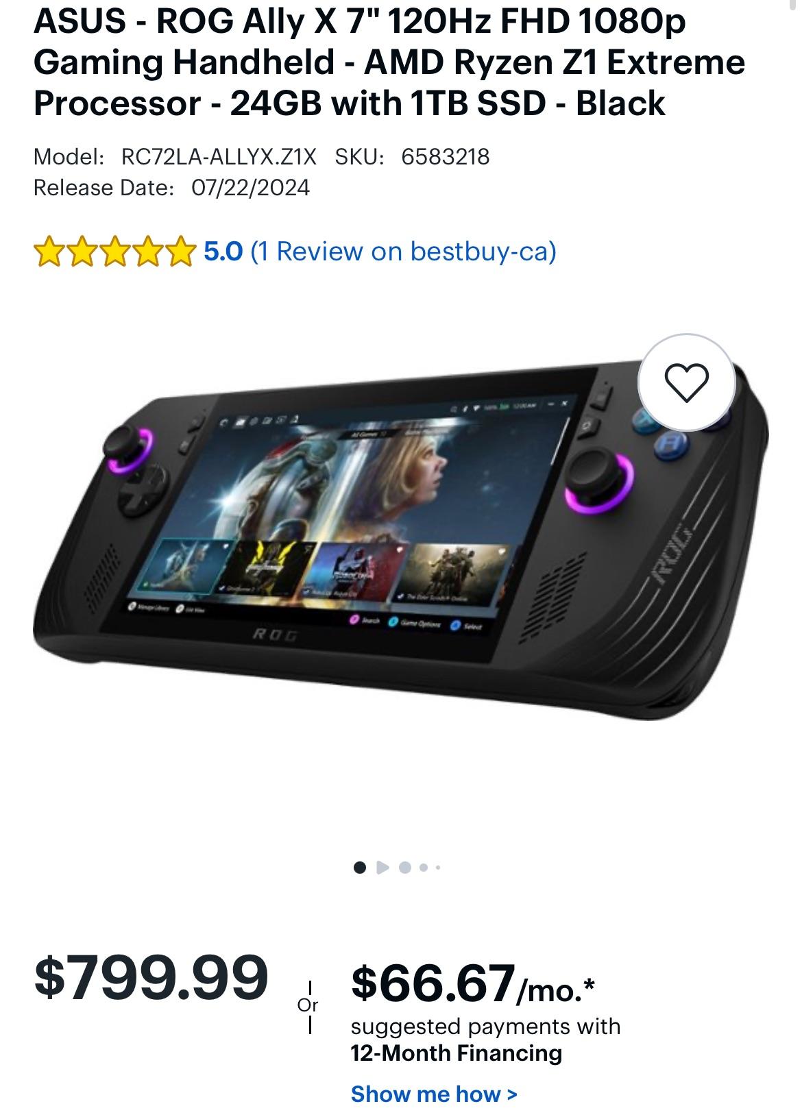 جهاز ألعاب أسوس روج آلي إكس | ASUS ROG Ally X Handheld Gaming Console (1TB SSD, 24GB RAM)Get Offer with Free Home Delievery