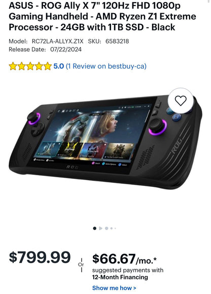 جهاز ألعاب أسوس روج آلي إكس | ASUS ROG Ally X Handheld Gaming Console (1TB SSD, 24GB RAM)Get Offer with Free Home Delievery