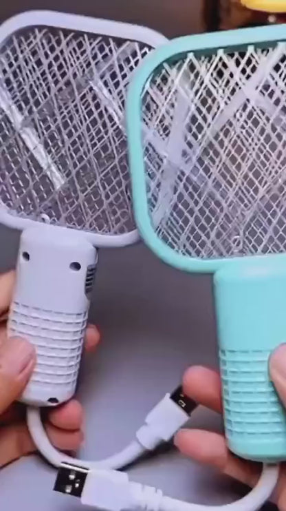 Mini USB Portable Electric Mosquito Racket with UV Light - Plug-in Fly & Bug Zapper, Anti-Insect Swatter for Indoor & Outdoor Use, Mosquito Trap for Home, Office, Travel, Camping